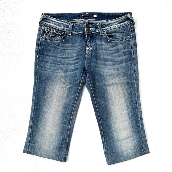 Vigoss Blue Jean Capri White Contrast Stiching Size 5 - Picture 2 of 5